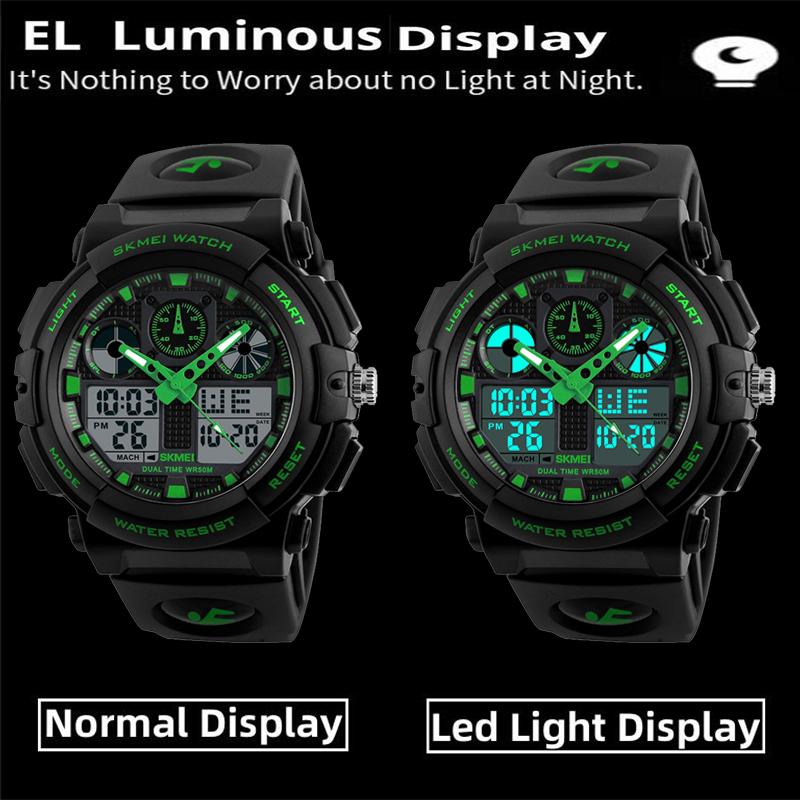 New SKMEI Men Sports Watches Dual Display Digital Quartz Watch Men Waterproof Casual Outdoor Electronic Wrist Watches