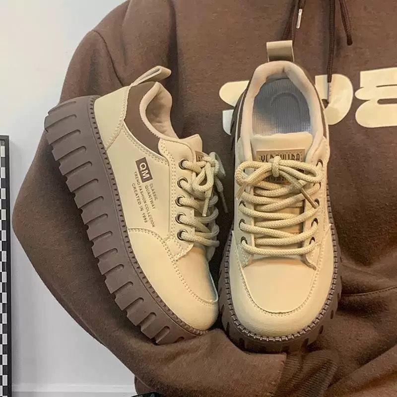 Shoes Platform White Shoes Women's Ins Tide 2025 Spring Lightweight Versatile Biscuit Shoes Women's Shoes Niche Casual Board Shoes