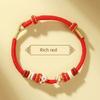 Hand-Woven Peach Blossom Carrying Strap Wearable Gold Lucky Beads Braided Rope Semi-Finished DIY Lucky Red Rope Bracelet for Women