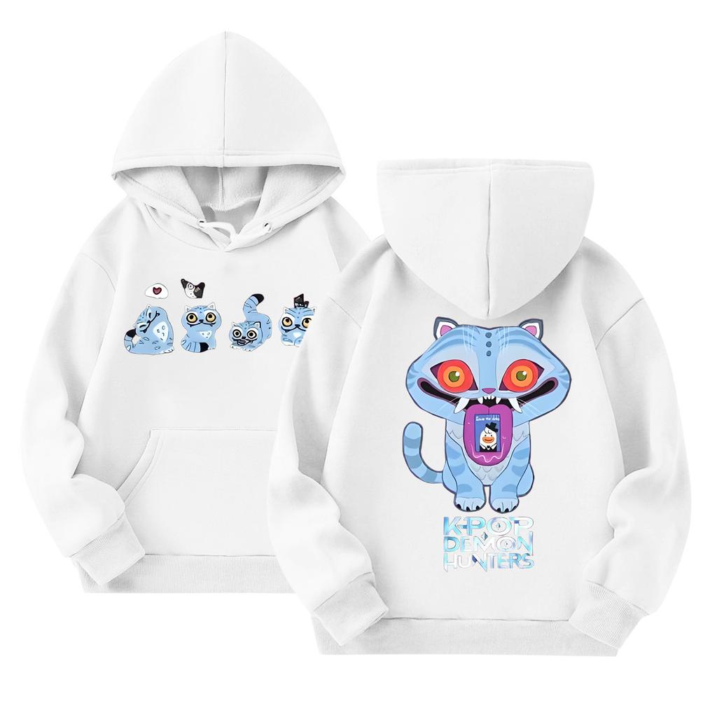 Children's Casual Round Neck Printed Pullover Long-sleeved Hooded Sweatshirt Top