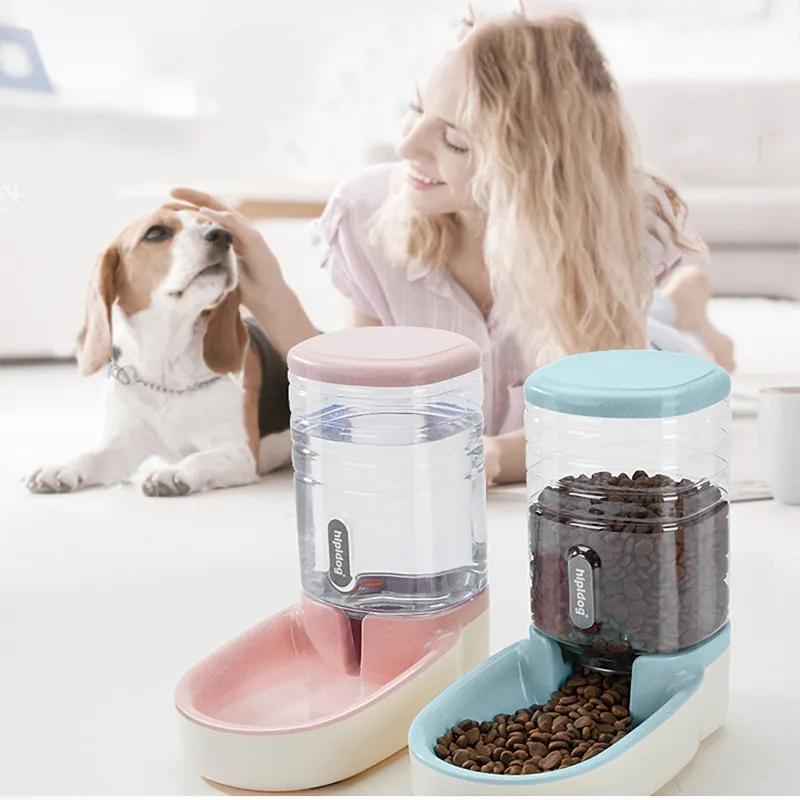 Automatischer Futterautomat Wasserspender Schwerkraft Haustierfutterspender Katze Wasserspender Großer Vorratsbehälter Futter Wassernapf