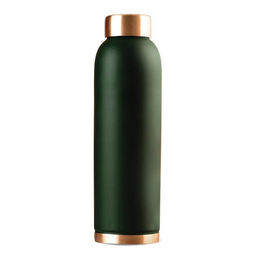 

Copper bottle 1 Litre, Green 100% Pure Copper, BPA Free & Leakproof with Anti-Oxidant Properties of Copper, for Home, School & Office