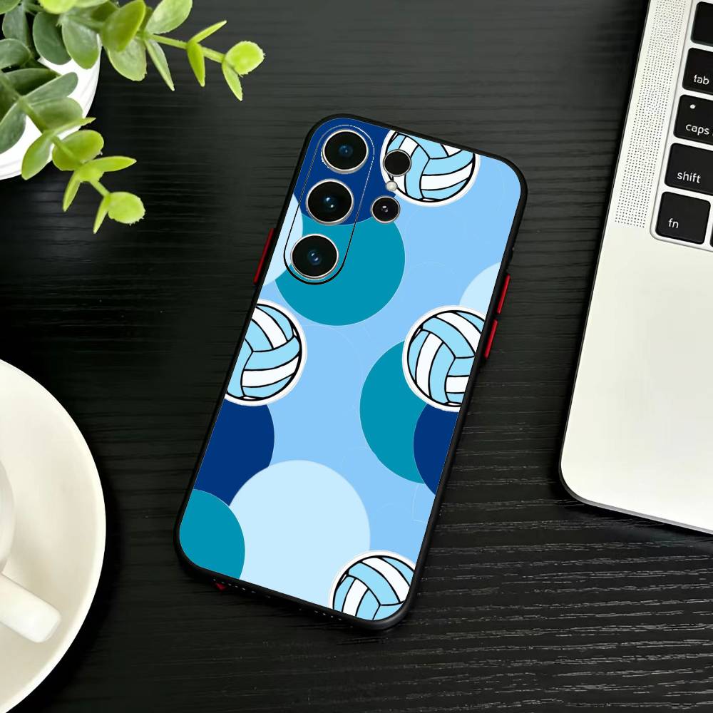 S-Volleyball Painted Phone Case For Samsung S26,S25,S24,S23,S22,S21,S20,S30,Ultra,Plus,Fe,Note,5G Black Cover