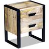Side Table with 2 Drawers Mango Wood 43 x 33 x 51 cm