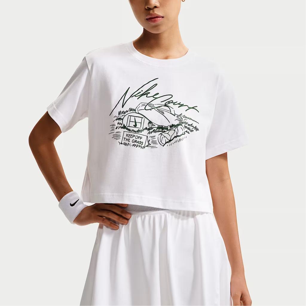 Nike Relaxed Short Cotton Stretch Tennis Top Women tops IM0311-100