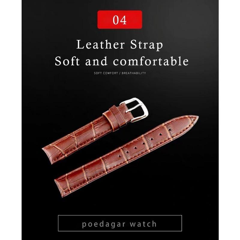 POEDAGAR Orologi da Uomo Moda Pelle Impermeabile Luminosi Top Brand Lusso Quarzo da Polso