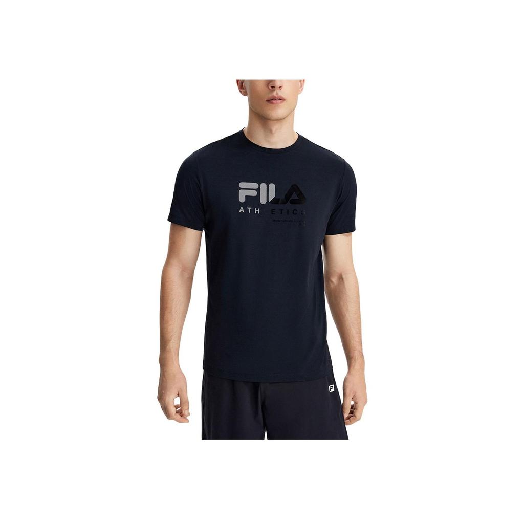 Fila Printed Logo American Vintage Fitness Crew Neck Short Sleeve T-Shirt Men Tops Deep-Black A11M321104BBK