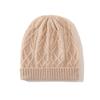 Cashmere Autumn and Winter New Style Women's High End Solid Color Cable Thickened Warm Fashion Knitted Casual Hat