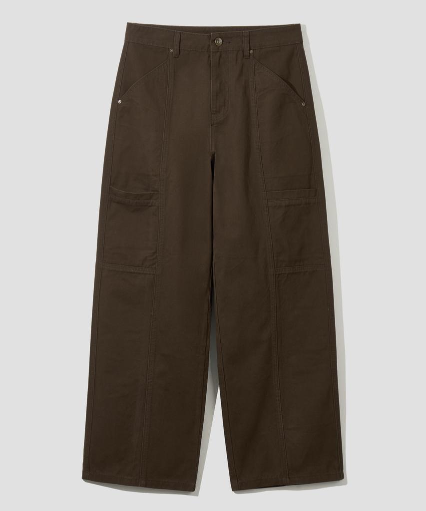 AGOD Side Cut Pocket Peachskin Cotton Pants [Brown]