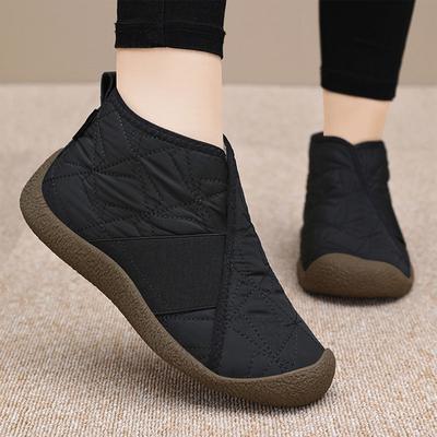 Wasserdichte Rutschfeste Schneestiefel für Damen 2024 Neue Rutschfeste Warme Plüsch-Knöchelstiefel Damen Plateau Flacher Absatz Baumwollgepolsterte Schuhe