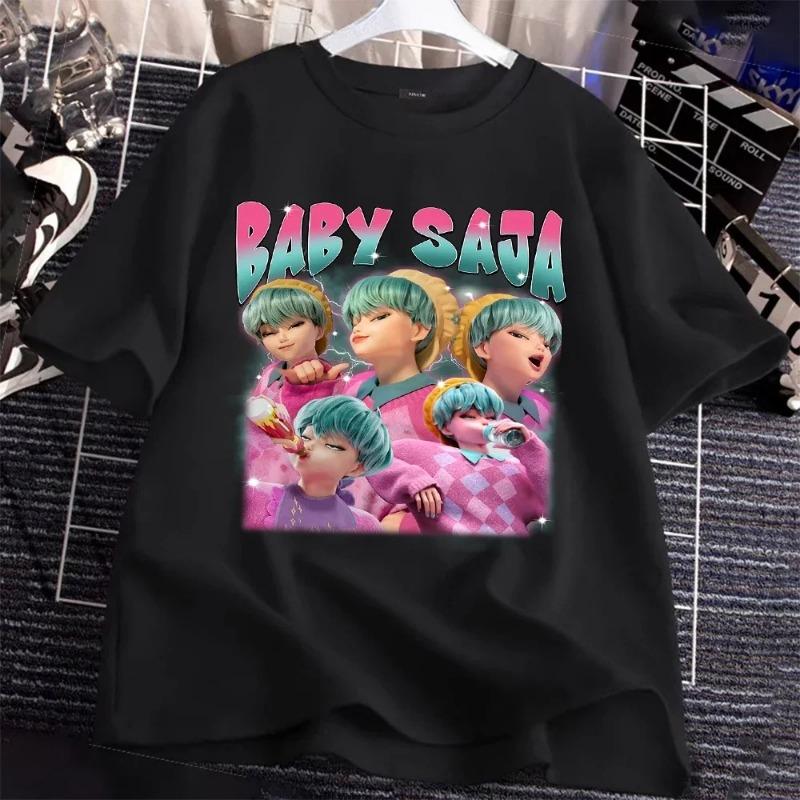 Saja Boys Baby Merch Kpop Boys Combination Baby Saja Funny Meme Pattern Printed Casual T-shirt 110