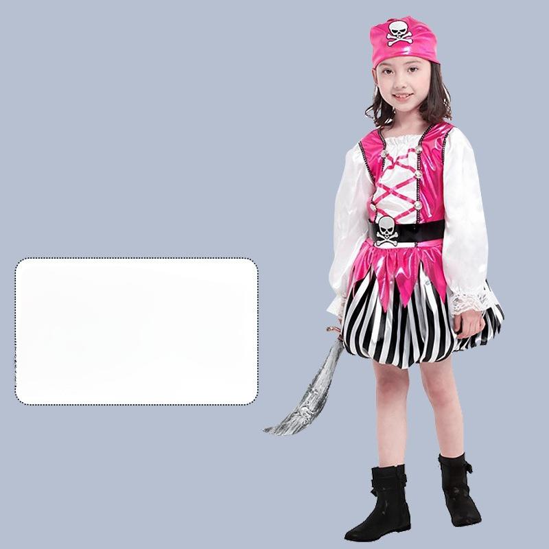 Halloween Cos Costume Children Pirate Clothes Party Costume Caribbean Pirate Captain Jack Dress Up