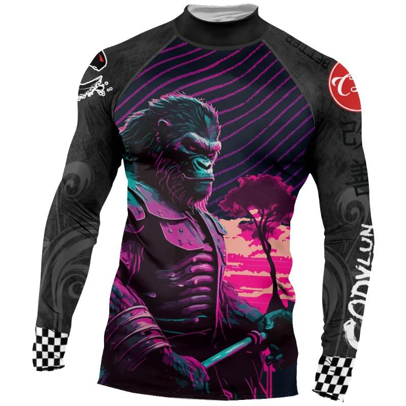 Mma Fitnessstudio Sport Kompressions-T-Shirt Rashguard Für Männer Upf50 Bjj Langarm No Gi Rash Guard Boxkleidung Kampf-T-Shirts Tragen