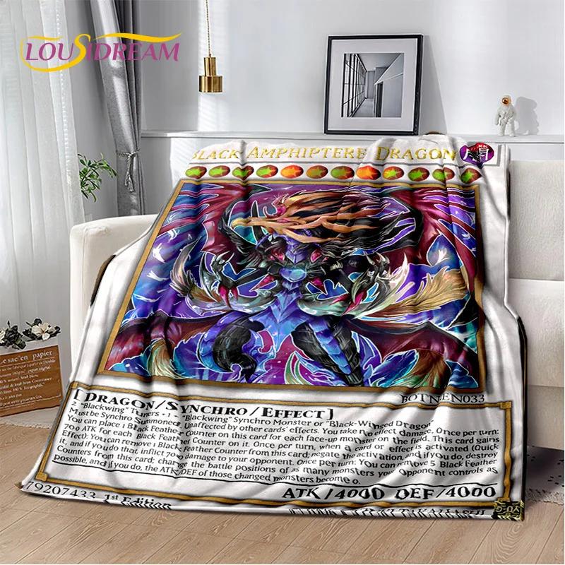 3D Monster Gold Card Cartoon Yu-Gi-Oh Anime Dack Magician Game Soft Flannel Blanket for Bed Bedroom Sofa Picnic,Outdoors Leisure