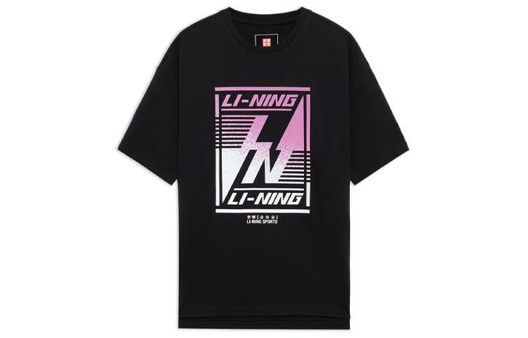 Li Ning China Li Ning T Shirts Men s Black Crew Neck Moderate Other AHSS127-2 M