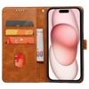 For iPhone 15 Case Calf Texture Leather Stand Book Style Phone Cover