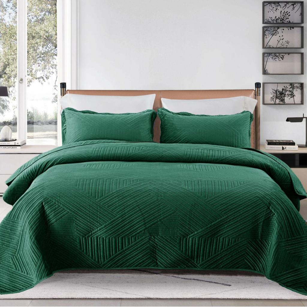 Crystal Velvet Laminated Cotton Bed Cover Quilted European Leisure Cover Blanket Home Bedding