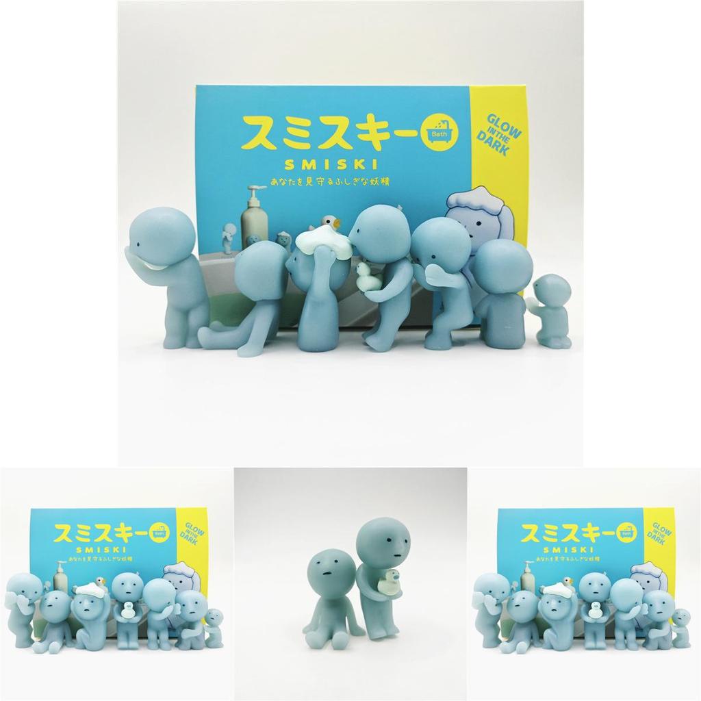 Action Luminous Smiski Figure Model Bathroom Toy Pvc Doll For Kids Decor Room