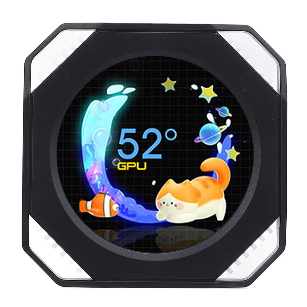 2.1 Inch Computer Secondary Screen DIY Dynamic Theme Water Cooler Screen USB RGB GPU CPU Temperature Display PC Case