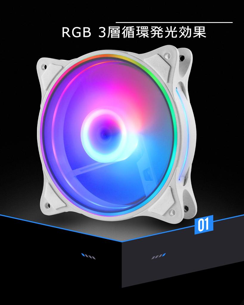 Original Fan for PC Cases CPU Fan 12cm 25mm Thick Quiet 1200rpm (ARGB)