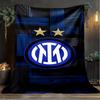 1 PZ F.C. Coperta morbida in flanella stampata Internazionale Milano per camera da letto da adulto, soggiorno, divano, campeggio, viaggi, regali per tifosi, regali di Natale