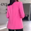 Button Sleeve Blazer Women Suit Coat Autumn Winter Long Sleeved Cardigan Lined Jacket Casual Lapel Solid Color for Business Daily Wear