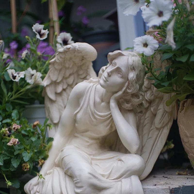 Outdoor Garden Resin Angel Ornaments Fairy Courtyard Park Figurines Retro Crafts Villa Garden Sculpture Home Outdoor Decor