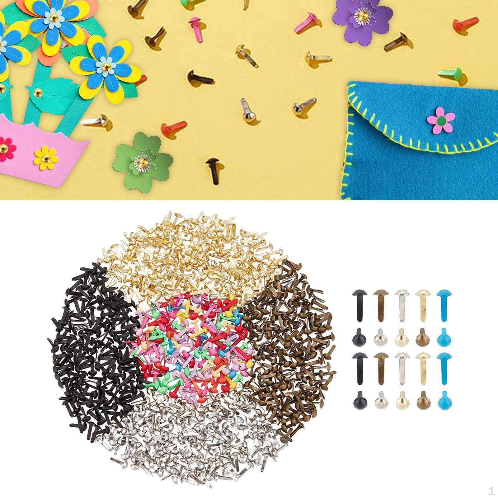

500 Pieces Paper Fasteners Split Pins,Handmade,Spikes Craft Pins Pushpin Scrapbooking Brads for