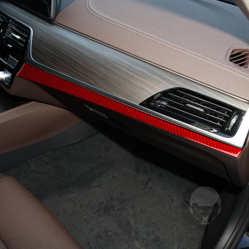 For BMW 5 Series G30 2016- Center Console Dashboard Trim Panel Cover Tuning Soft Real Carbon Sheet Car Interior Accessories