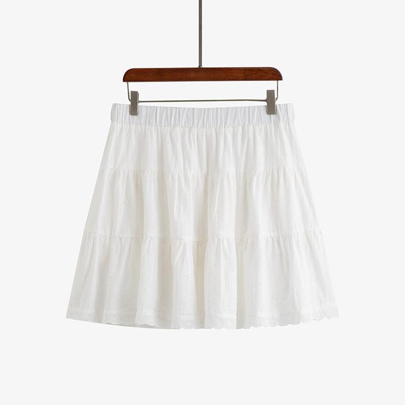 

Women s Lace Lace Skirt Summer High-waisted Slimming A-line Skirt Women s Short Skirt 4XL белый