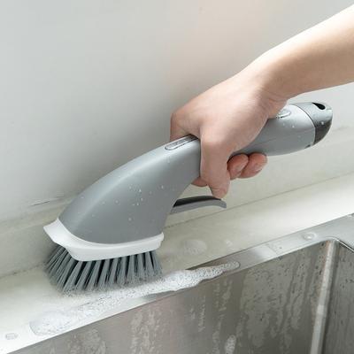Multi-function Kitchen Bathroom Cleaning Brushes Long Handle Dish Washing Brush Automatic Liquid Dispenser Kitchen Tools