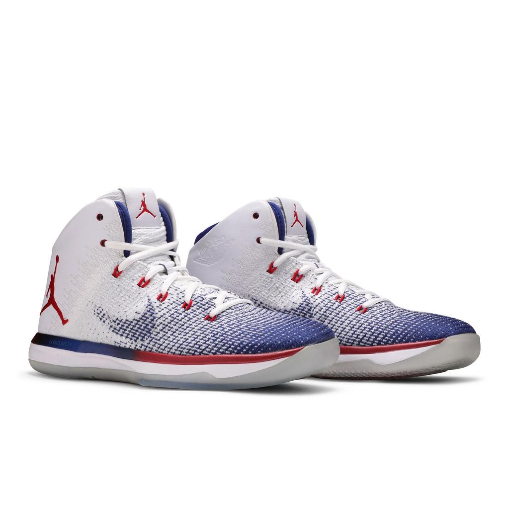 Air Jordan 31 'Olympic' (Unisex) White / University Red-Deep Royal Blue Basketball Shoes 845037 107