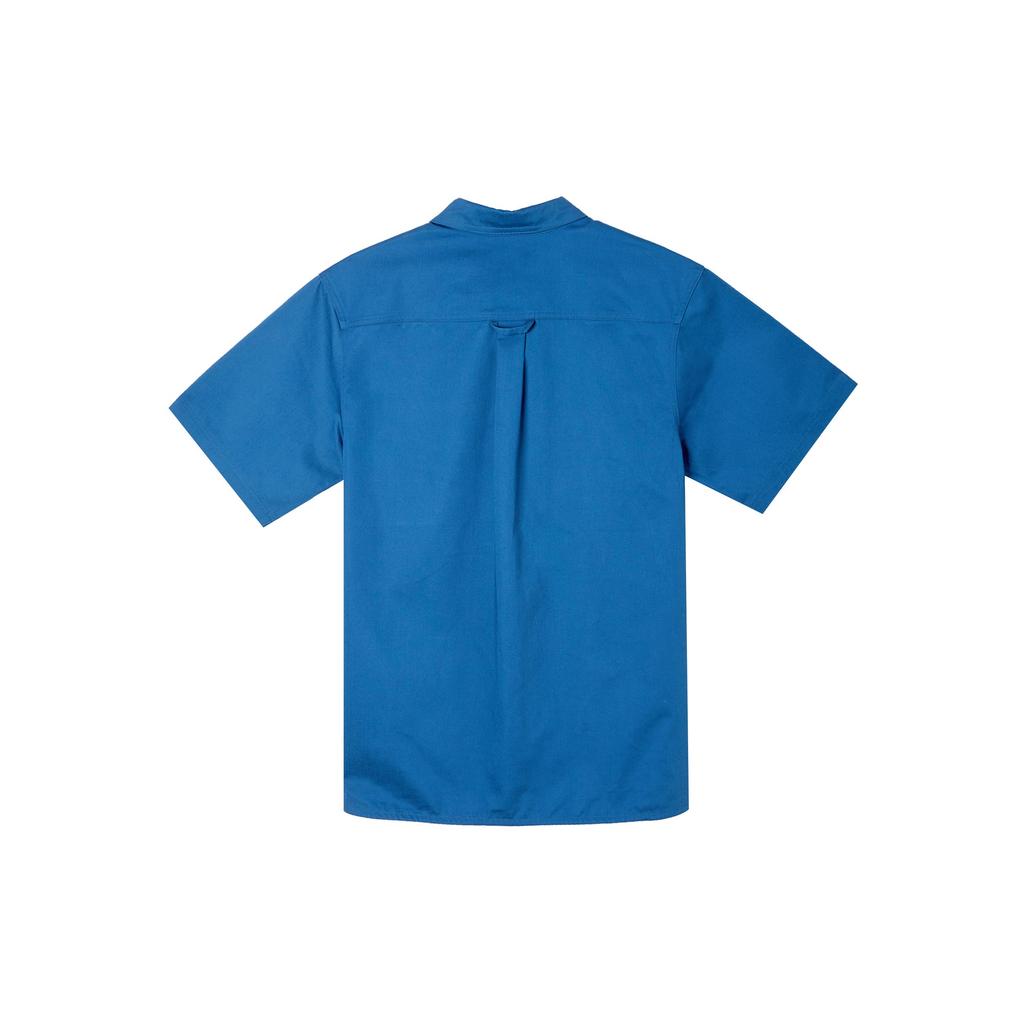 Nike SB Tanglin Solid Woven Skateboarding Short Sleeve Shirt Unisex Tops Industrial-Blue FQ0400-457