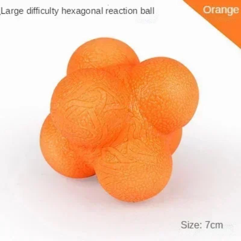 7cm High Density Silicon Rubber Hexagonal Reaction Ball Agility Coordination Reflex Exercise Active Fitness Training Ball