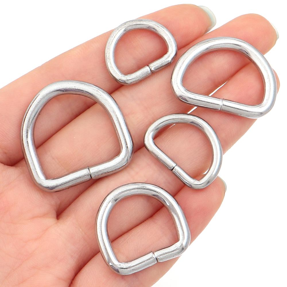 10-20pcs Metal D Ring Adjustable Buckle Clasp For Webbing Backpacks Straps Bags Cat Dog Collar Chain Buckles DIY Accessorie