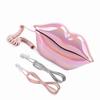 Electroplating Pink Funny Lip Telephone WX‑3016 Fashionable Number Storage Function