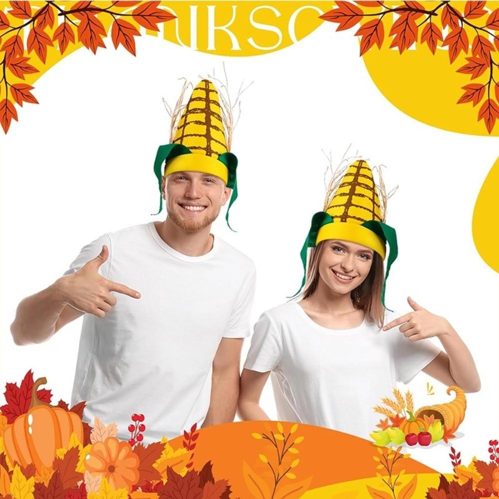 Comfortable Elastic Fit Corn Shaped Funny Party Hat Soft Felt Quirky Cosplay Cap  Halloween