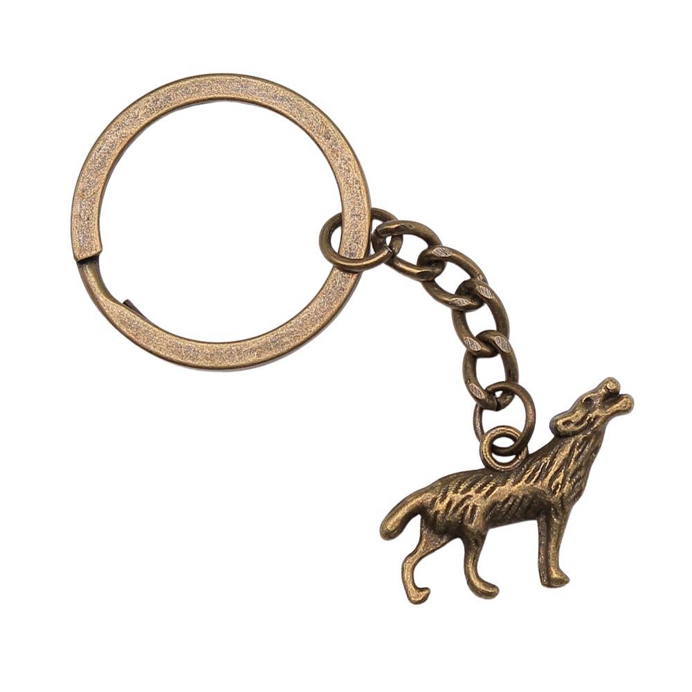 Bear Charm Tiger Keychain Wild Animal Pendants Key Ring 28mm