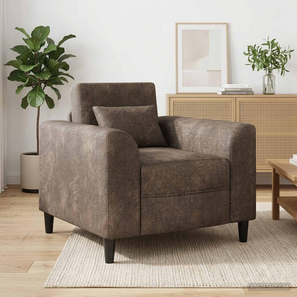 Armchair Dark Gray Faux Suede
