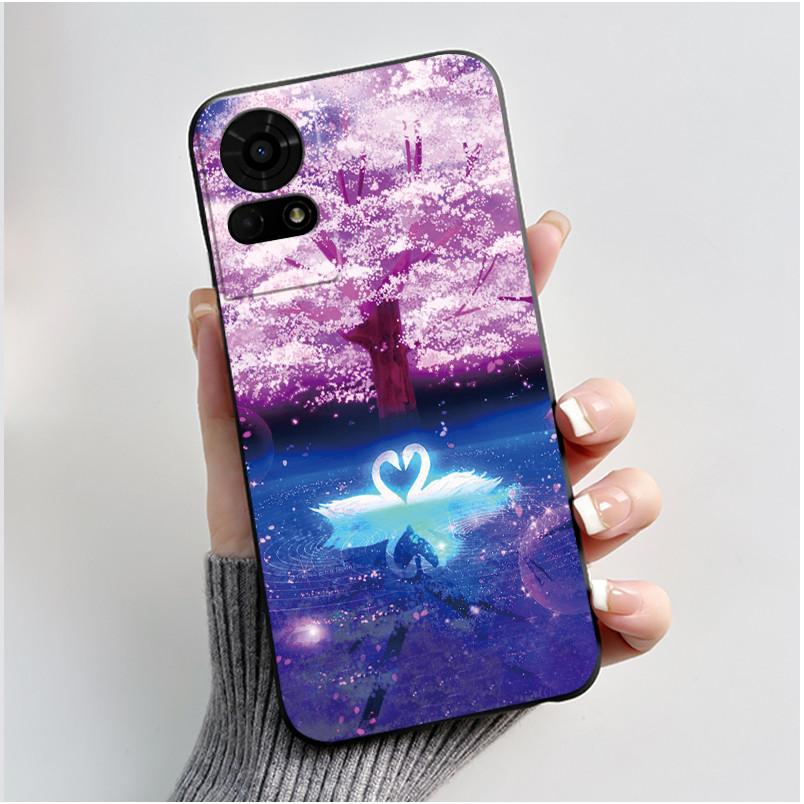 Cute Case For TCL K23 / TCL K24 Funda TCL 50 LE T510SPP Capa Printing Shell Protective Cover Soft Silicone Cartoon Black Casing