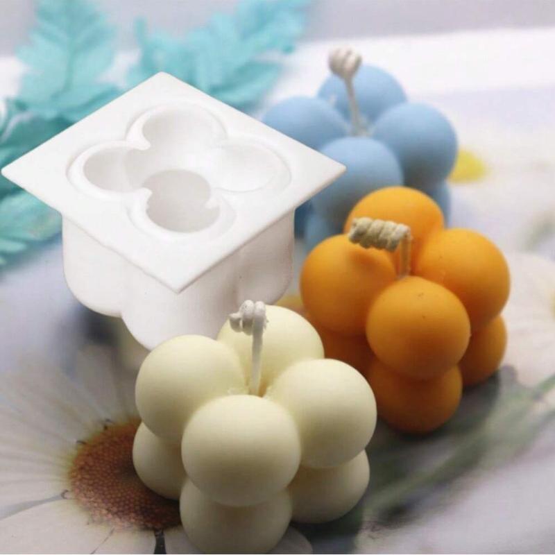 Silicone Small Bubble Cube Scented Candle Mold Ball Small Magic Cube Candle Mold Soy Wax DIY Cake Mousse Mold Home Decoration