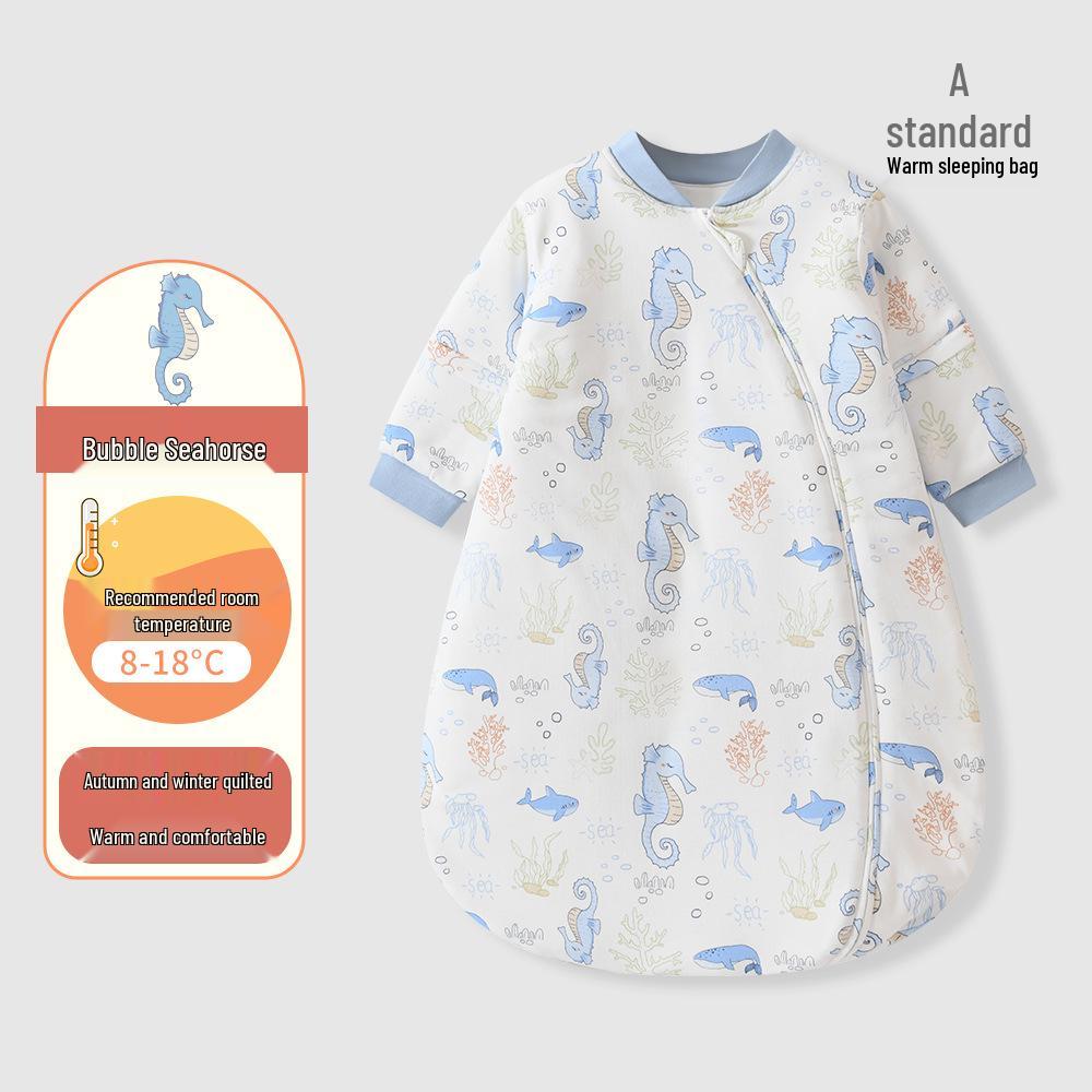 Four Seasons Baby Sleeping Bag - Anti-Kick & Anti-Startle, One-Piece for Newborns & Children, Spring & Autumn, Winter Style