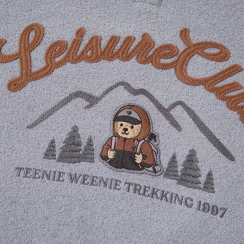 Teenie Weenie Women's Bear Spliced Half-Zip Polo Sweatshirt