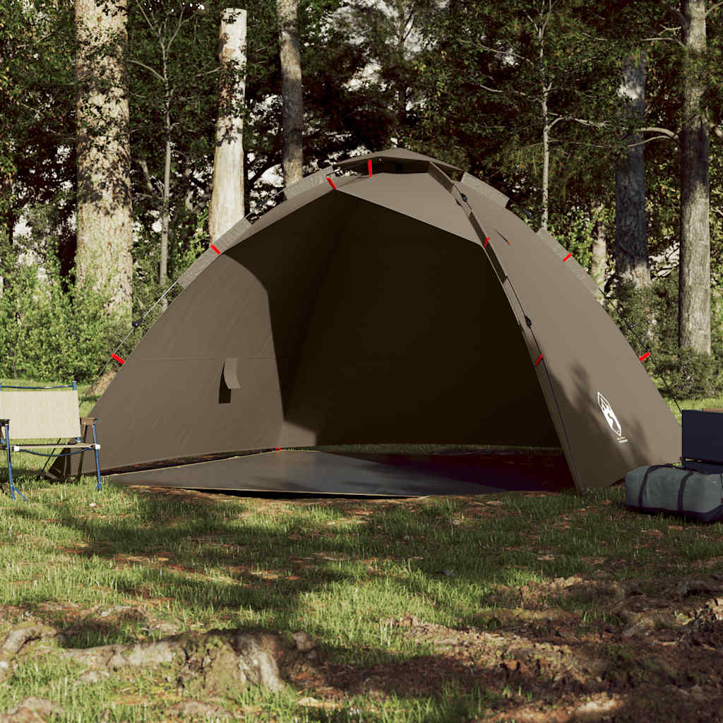 Vidaxl Fishing Tent, 4-Person, Olive, Quick-Pitch