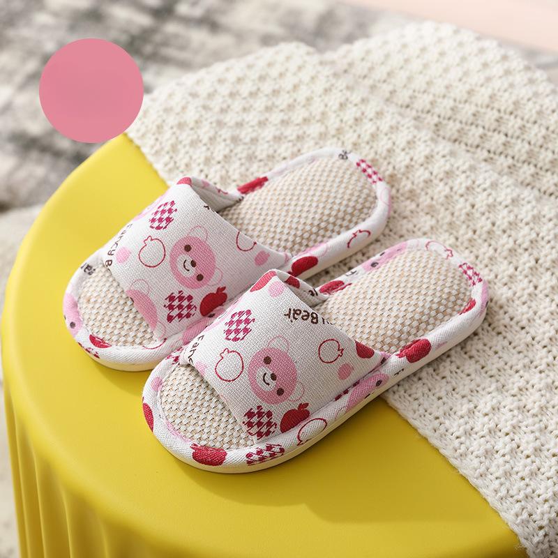 New Linen Shoes, Slippers, Children's Simple and Indoor Anti-slip
