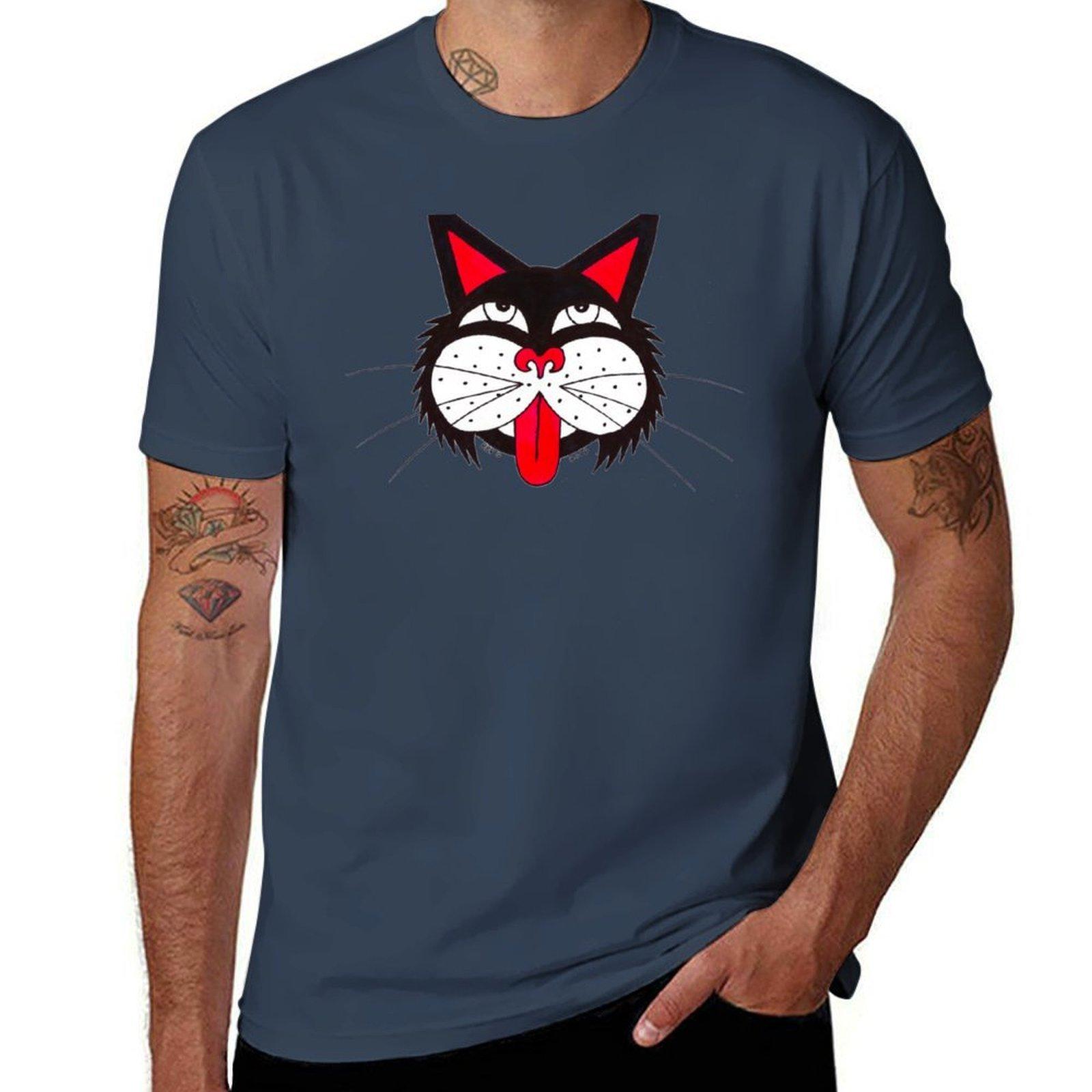 Cool Kitty Art By Kev G TShirt Sweat Resistant Workout Tee Shirt S