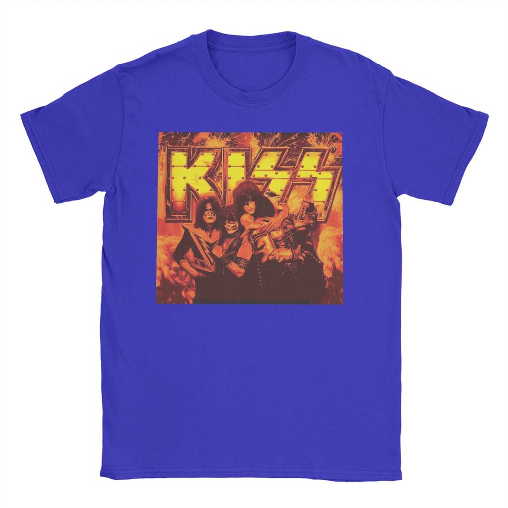 Harajuku T-Shirt Summer Ace Frehley Spaceman Kiss Band Popular T-Shirts  Pure Cotton Tshirt Men Fun Pattern Short Sleeve Top Tee