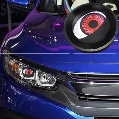 Faróis de olho de diabo de carro 12V LED dinâmico olho de demônio farol de carro modos de ajuste lente automotiva lâmpada retrofit