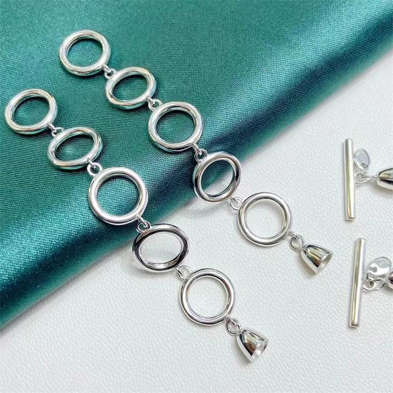 Necklace Bracelet Making Toggle Long Loop 925 Sterling Silver Jewelry Adjustable Clasp серебряный