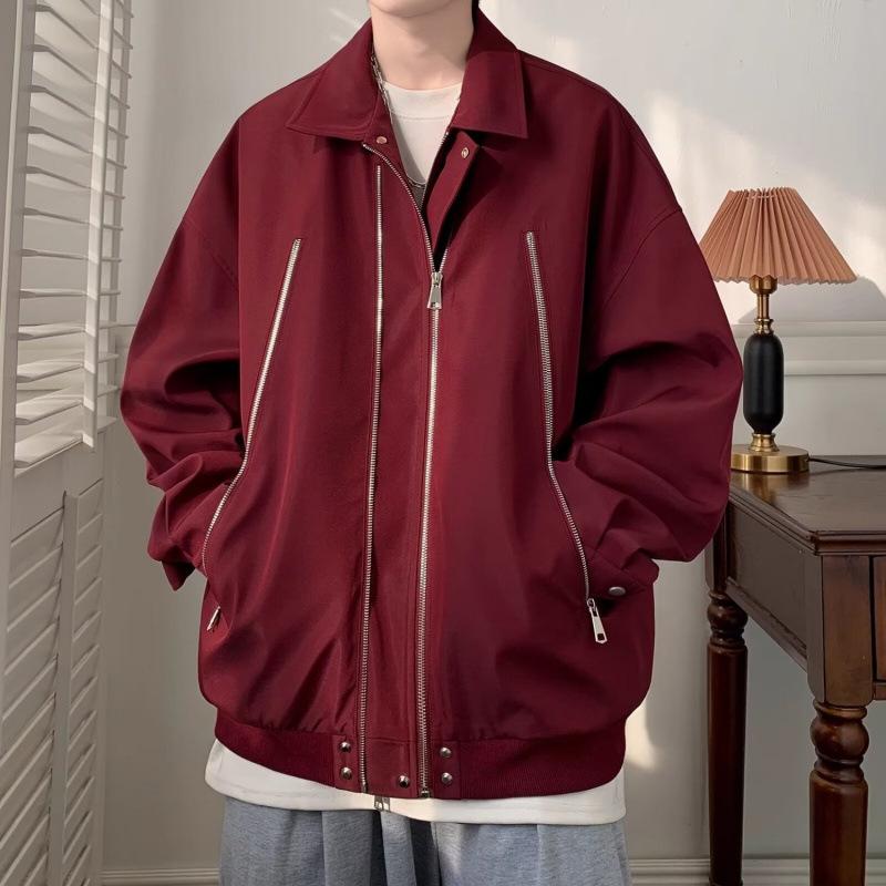 

Весна и осень Новая красная куртка на молнии, мужская дизайнерская куртка-бомбер, красивая M